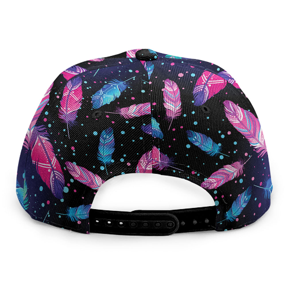 Native Feather Pattern Print Snapback Cap