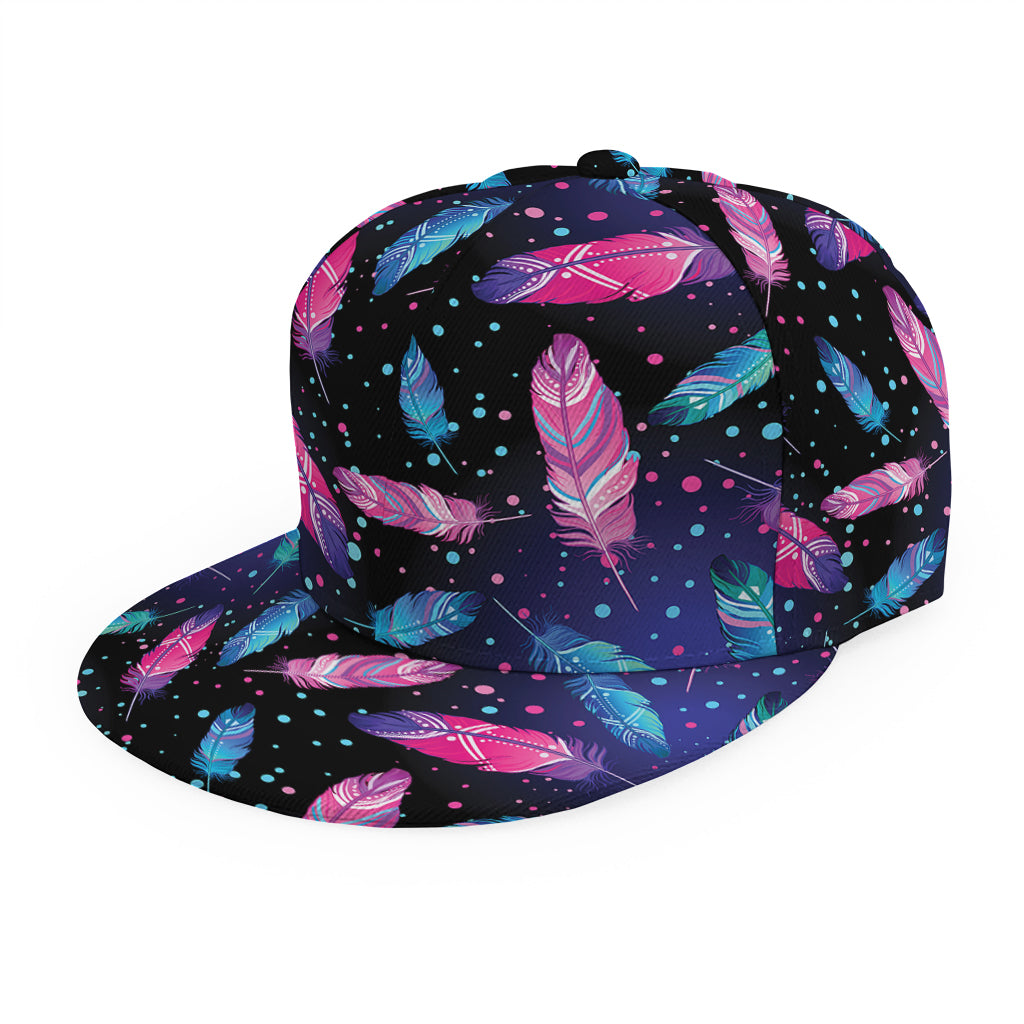 Native Feather Pattern Print Snapback Cap