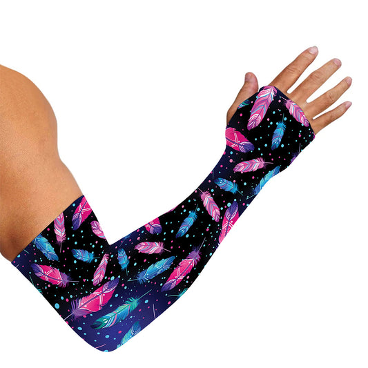 Native Feather Pattern Print Sun Protection Arm Sleeves