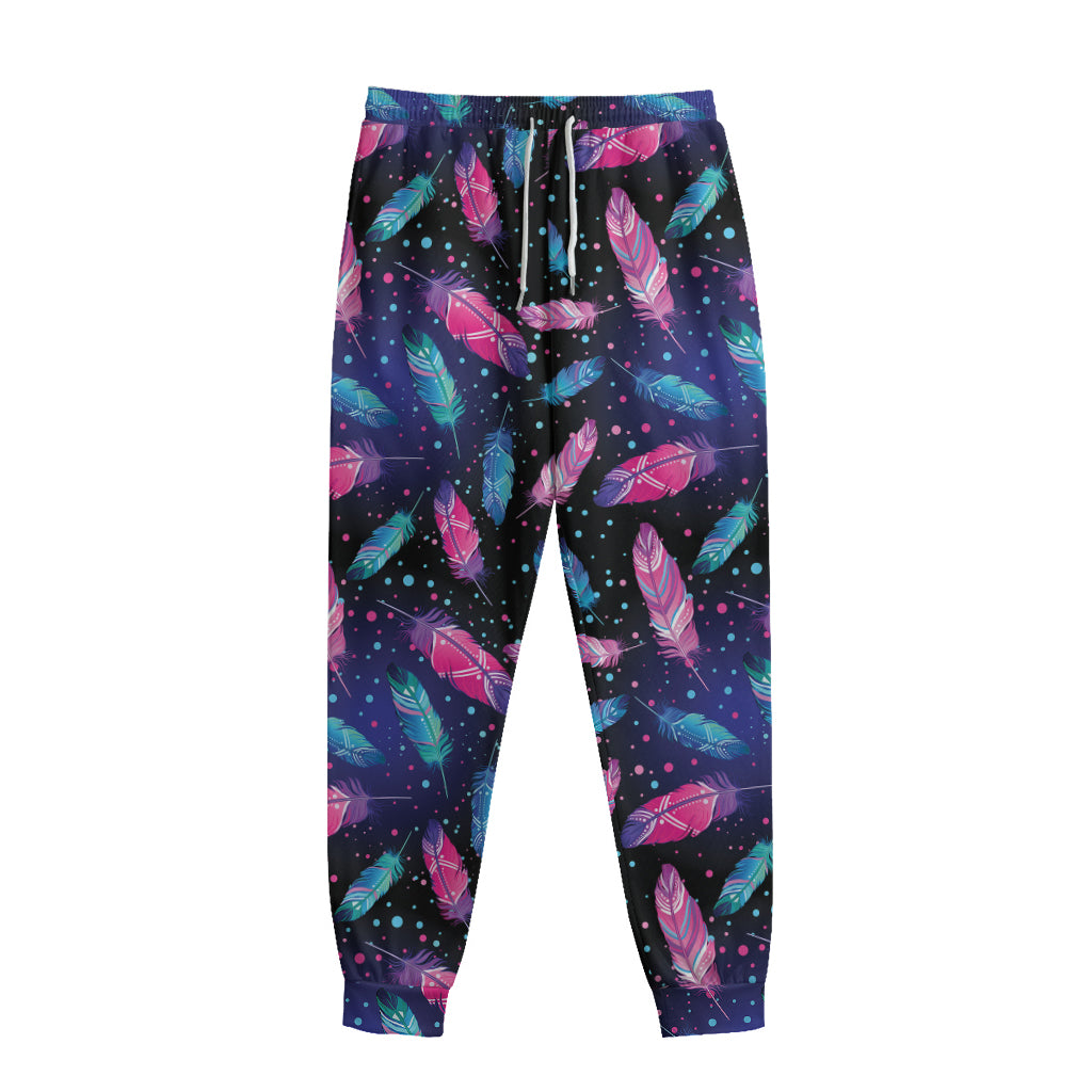 Native Feather Pattern Print Sweatpants
