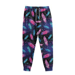 Native Feather Pattern Print Sweatpants