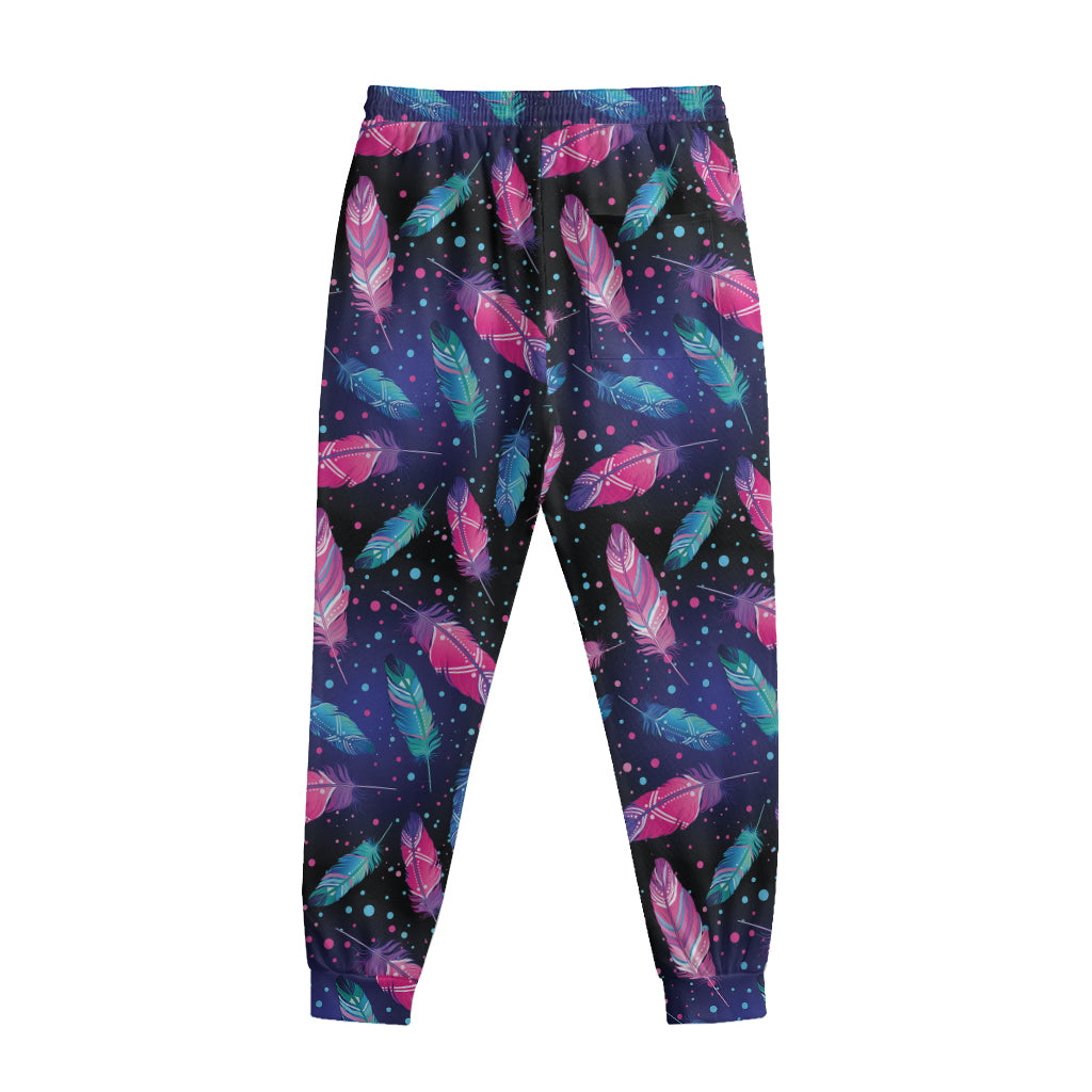 Native Feather Pattern Print Sweatpants