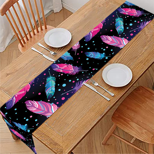Native Feather Pattern Print Table Runner