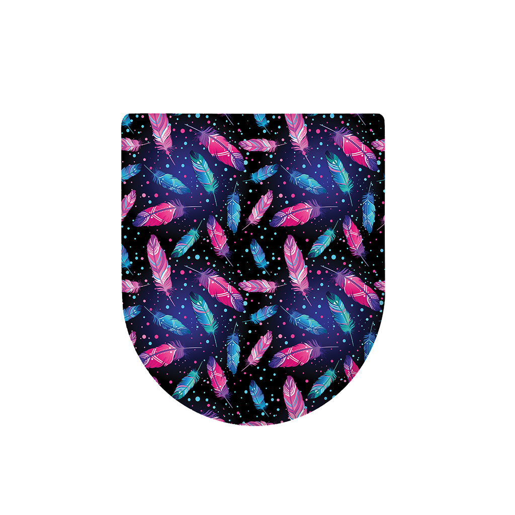 Native Feather Pattern Print Toilet Lid Cover