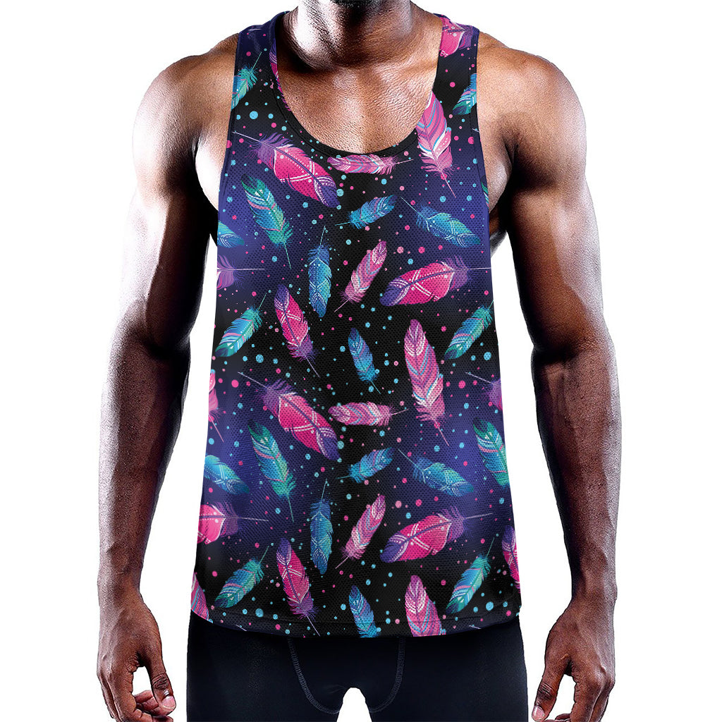 Native Feather Pattern Print Training Tank Top