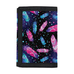 Native Feather Pattern Print Trifold Wallet