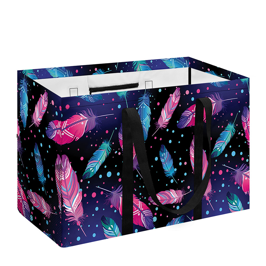Native Feather Pattern Print Utility Tote Bag