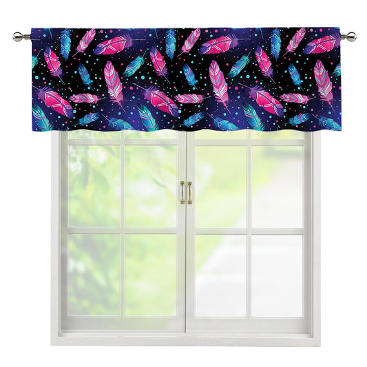 Native Feather Pattern Print Window Valance