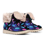 Native Feather Pattern Print Winter Boots