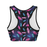 Native Feather Pattern Print Women's Sports Bra