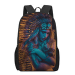Native Indian Girl Portrait Print 17 Inch Backpack