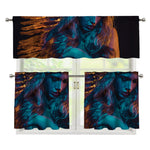 Native Indian Girl Portrait Print 3 Piece Kitchen Curtains