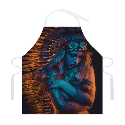 Native Indian Girl Portrait Print Adjustable Apron