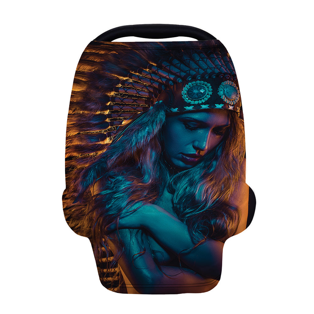 Native Indian Girl Portrait Print Baby Seat Cover