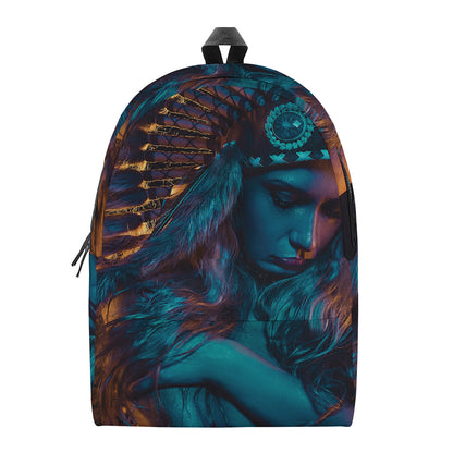 Native Indian Girl Portrait Print Backpack