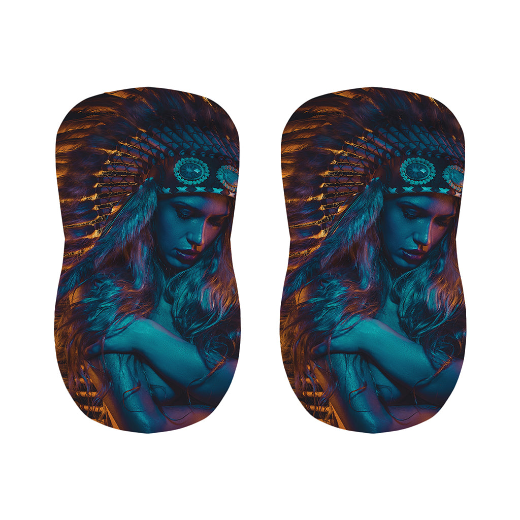 Native Indian Girl Portrait Print Bar Stool Covers