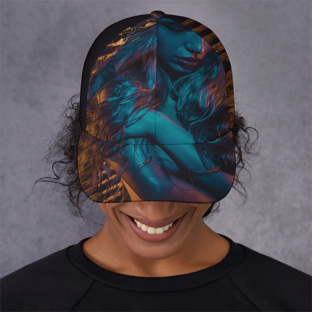 Native Indian Girl Portrait Print Baseball Cap