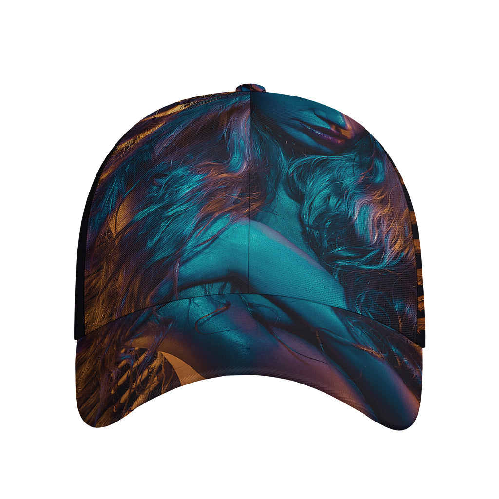 Native Indian Girl Portrait Print Baseball Cap