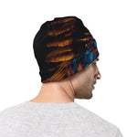 Native Indian Girl Portrait Print Beanie