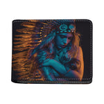 Native Indian Girl Portrait Print Bifold Wallet