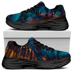 Native Indian Girl Portrait Print Black Chunky Shoes