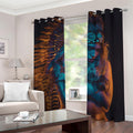 Native Indian Girl Portrait Print Dimout Grommet Curtains