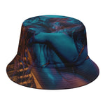 Native Indian Girl Portrait Print Bucket Hat