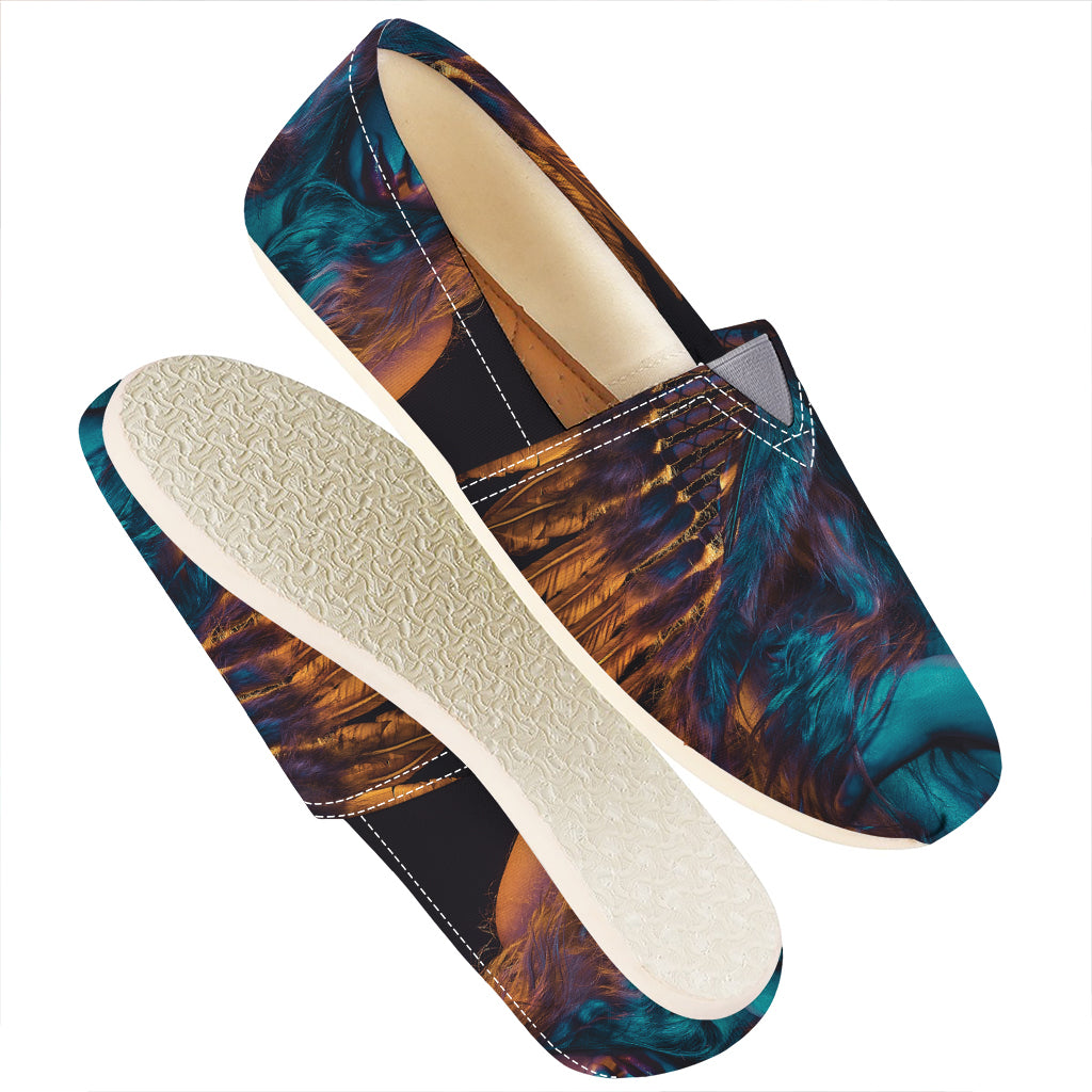 Native Indian Girl Portrait Print Casual Shoes