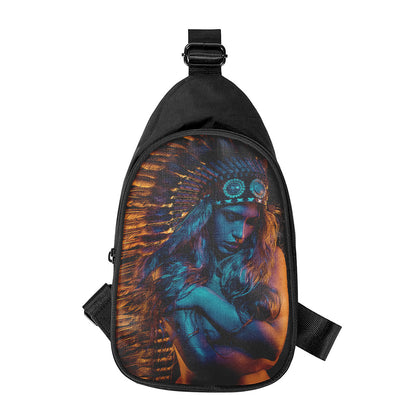 Native Indian Girl Portrait Print Chest Bag