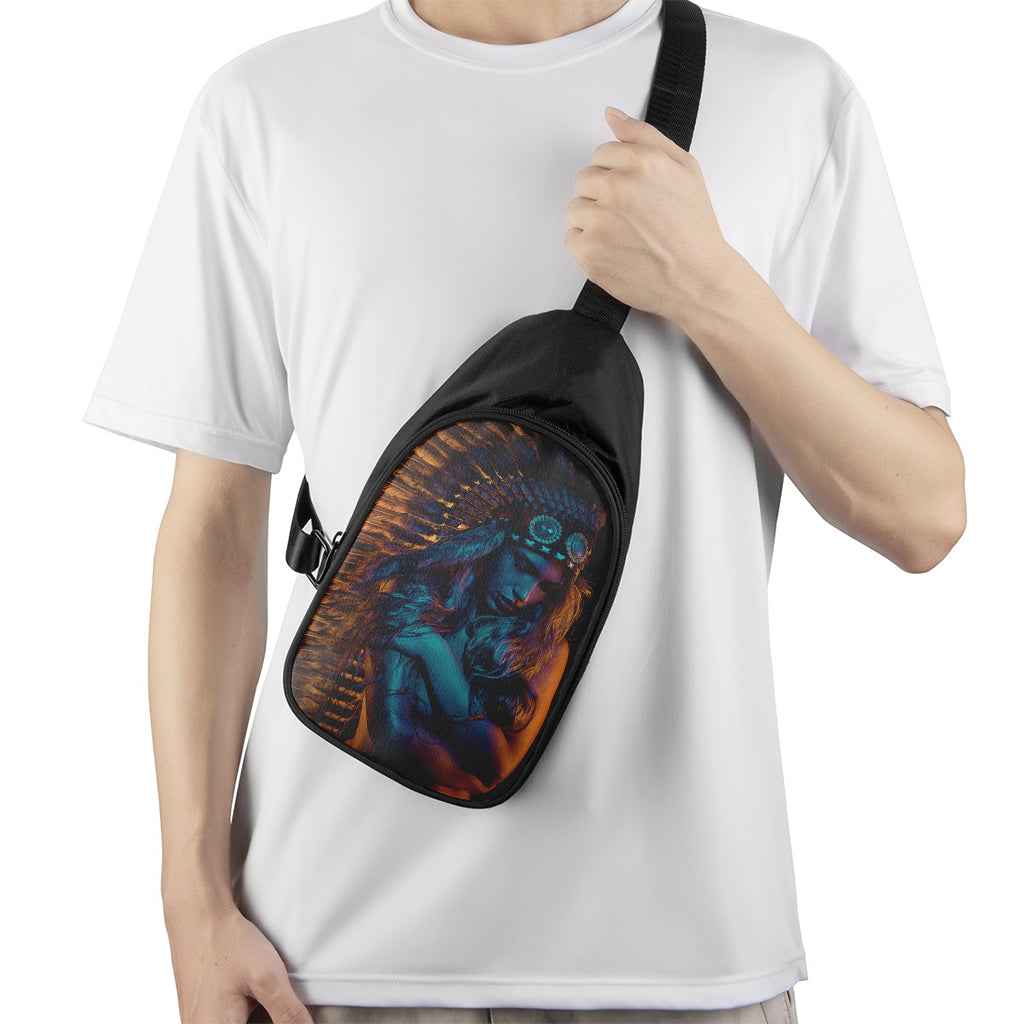 Native Indian Girl Portrait Print Chest Bag