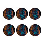 Native Indian Girl Portrait Print Coaster Set