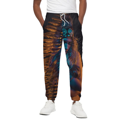 Native Indian Girl Portrait Print Cotton Pants
