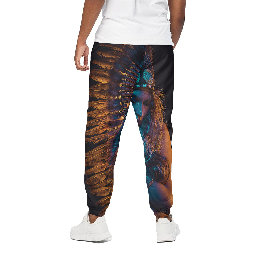 Native Indian Girl Portrait Print Cotton Pants