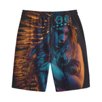 Native Indian Girl Portrait Print Cotton Shorts