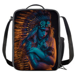 Native Indian Girl Portrait Print Crossbody Lunch Bag