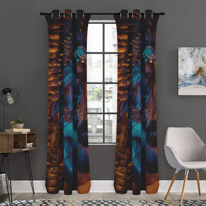 Native Indian Girl Portrait Print Curtain