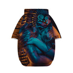 Native Indian Girl Portrait Print Dog Zip Up Hoodie