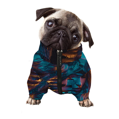 Native Indian Girl Portrait Print Dog Zip Up Jacket
