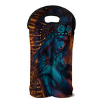 Native Indian Girl Portrait Print Double Neoprene Wine Tote