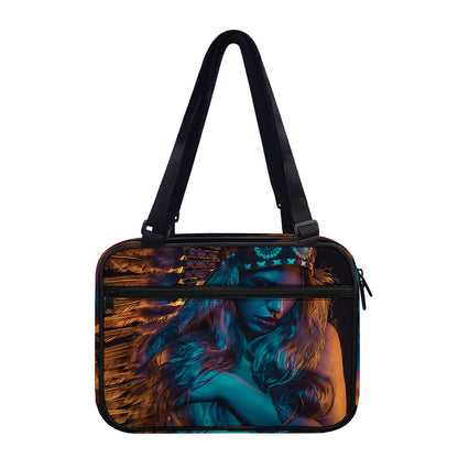 Native Indian Girl Portrait Print Double Strap Bible Bag