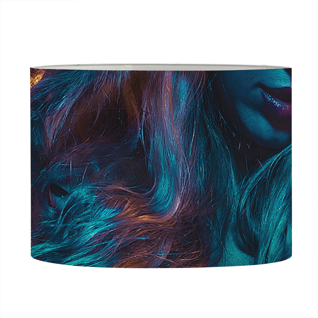 Native Indian Girl Portrait Print Drum Lamp Shade