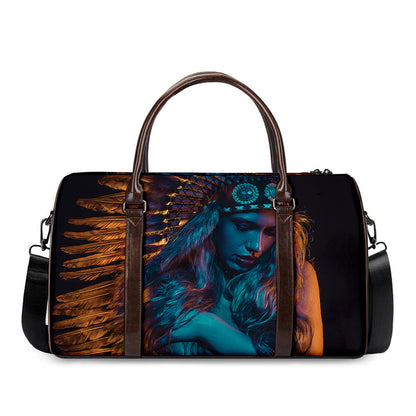 Native Indian Girl Portrait Print Duffle Bag
