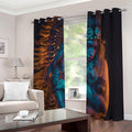 Native Indian Girl Portrait Print Extra Wide Grommet Curtains