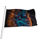 Native Indian Girl Portrait Print Flag