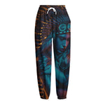 Native Indian Girl Portrait Print Fleece Lined Knit Pants