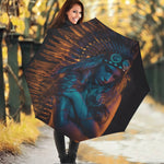 Native Indian Girl Portrait Print Foldable Umbrella