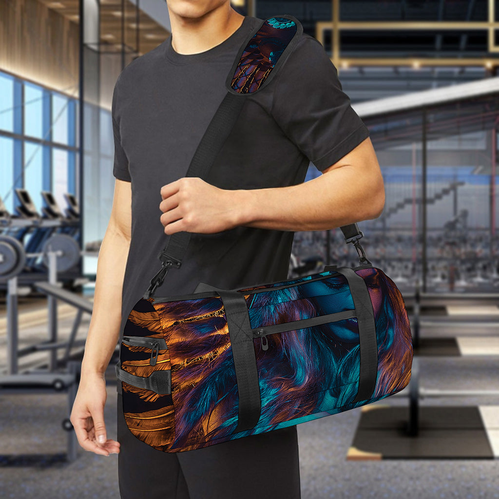 Native Indian Girl Portrait Print Gym Bag