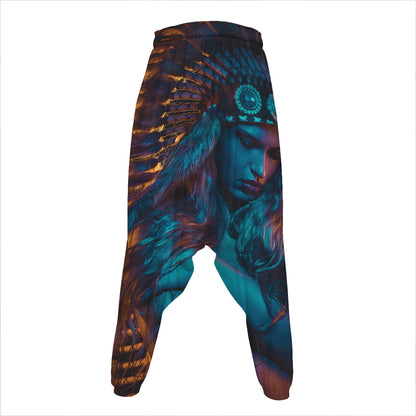 Native Indian Girl Portrait Print Hammer Pants