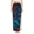 Native Indian Girl Portrait Print High Slit Maxi Skirt
