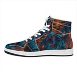 Native Indian Girl Portrait Print High Top Leather Sneakers